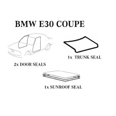 BMW E30 Coupe Door Trunk Sunroof Seals