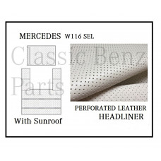 Mercedes W116 SEL Roof Ceiling Sky Headliner Cream Perforated Leather Sunroof